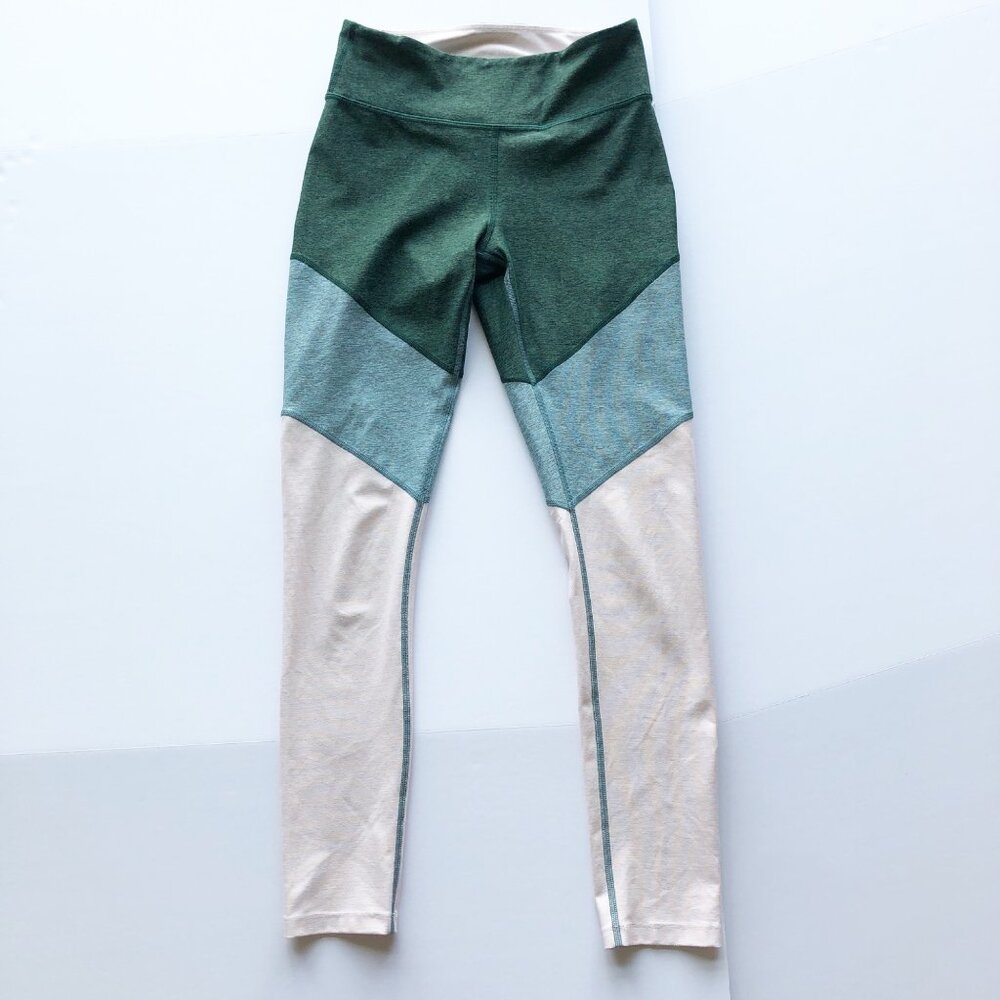 OUTDOOR VOICES Spring 7/8 Colorblock Green Pink Leggings Womens Small - Picture 3 of 8
